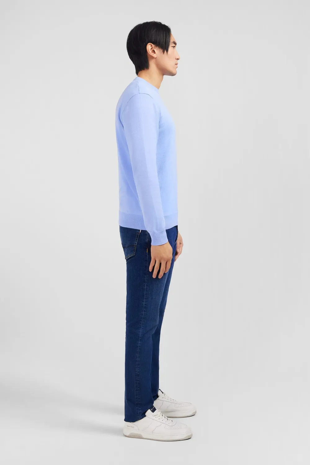Eden Park PPKNIPUE0021 pull coton col rond bleu