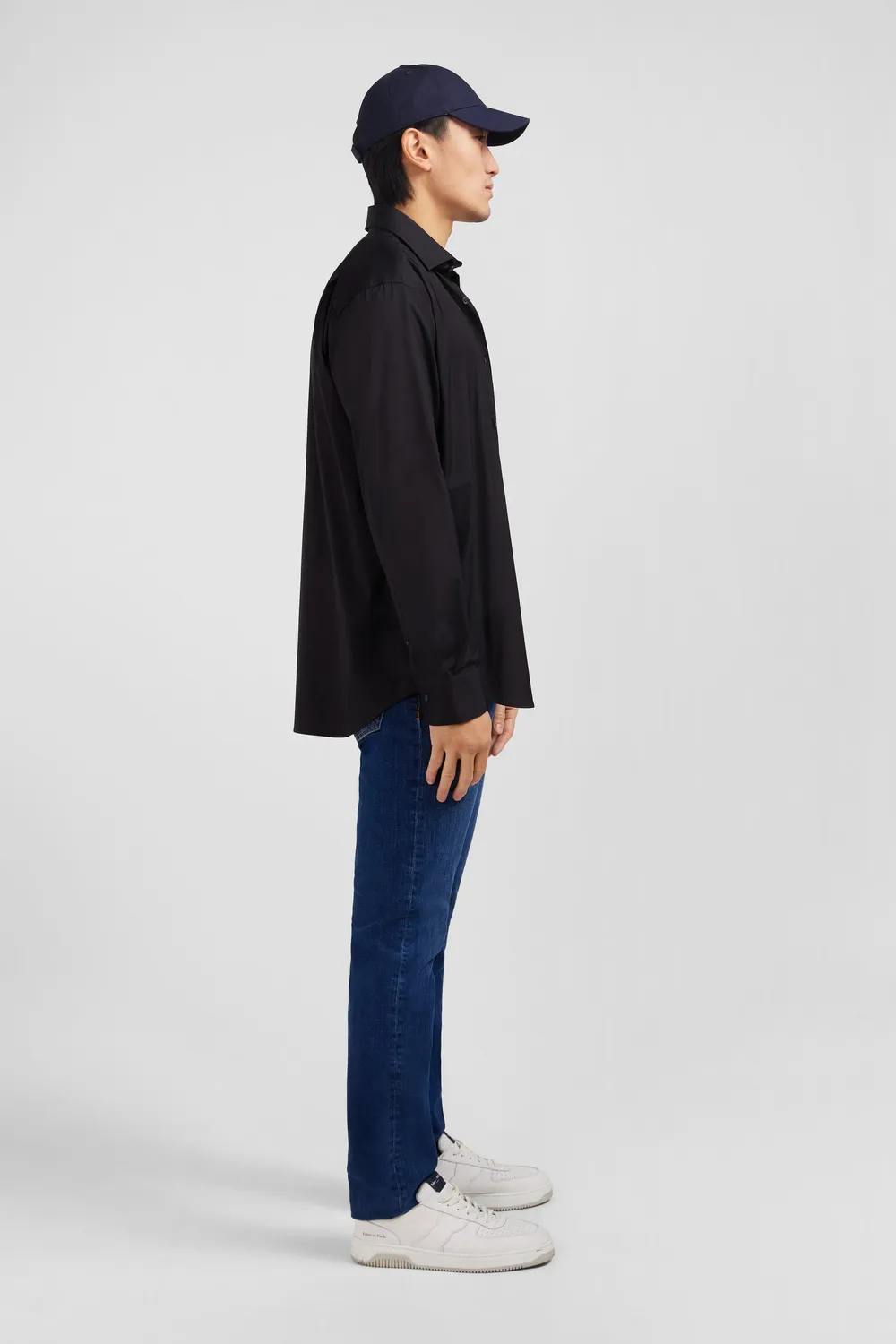 Eden Park chemise noire popeline stretch regular
