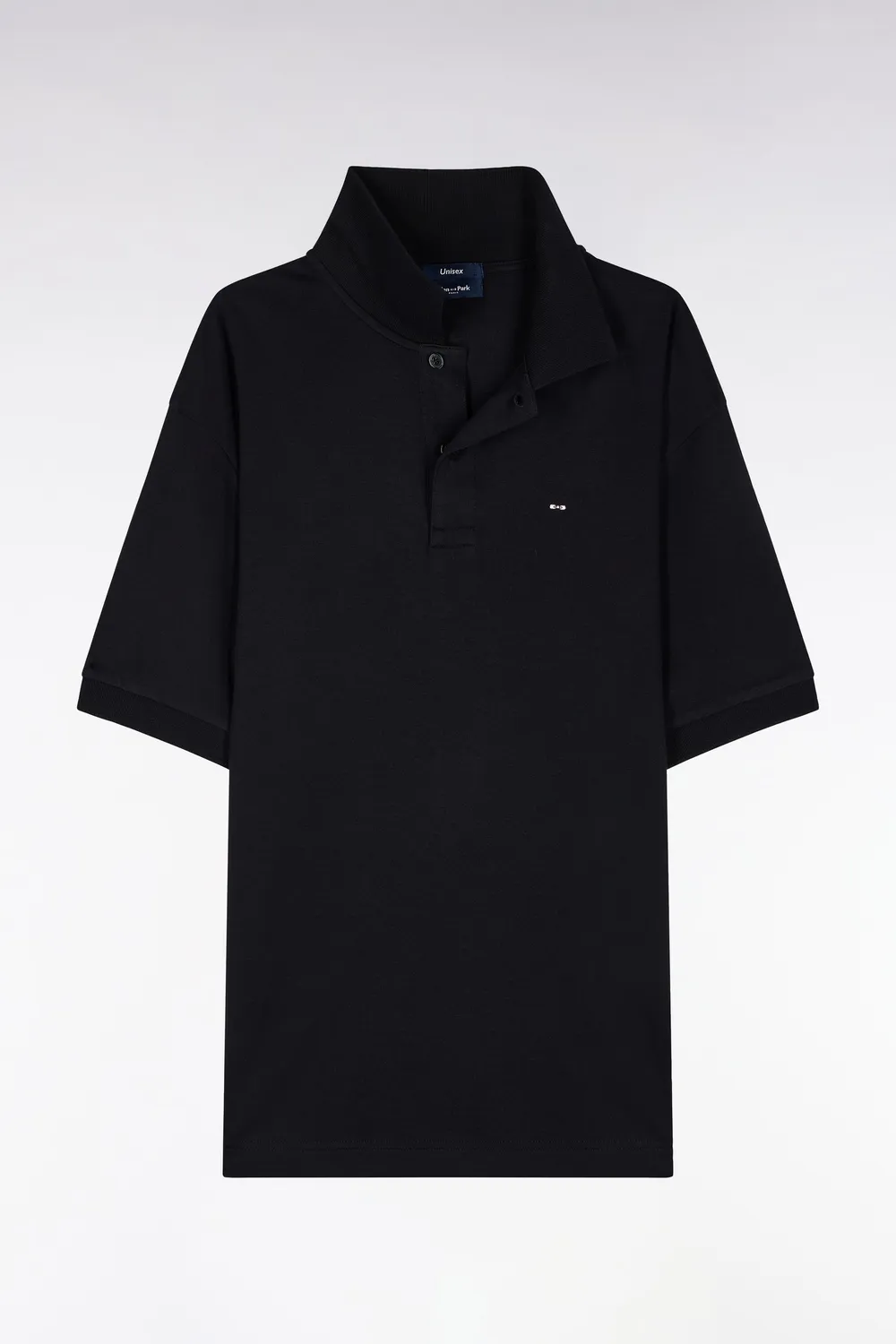 Eden Park polo unisexe coton interlock noir coupe loose