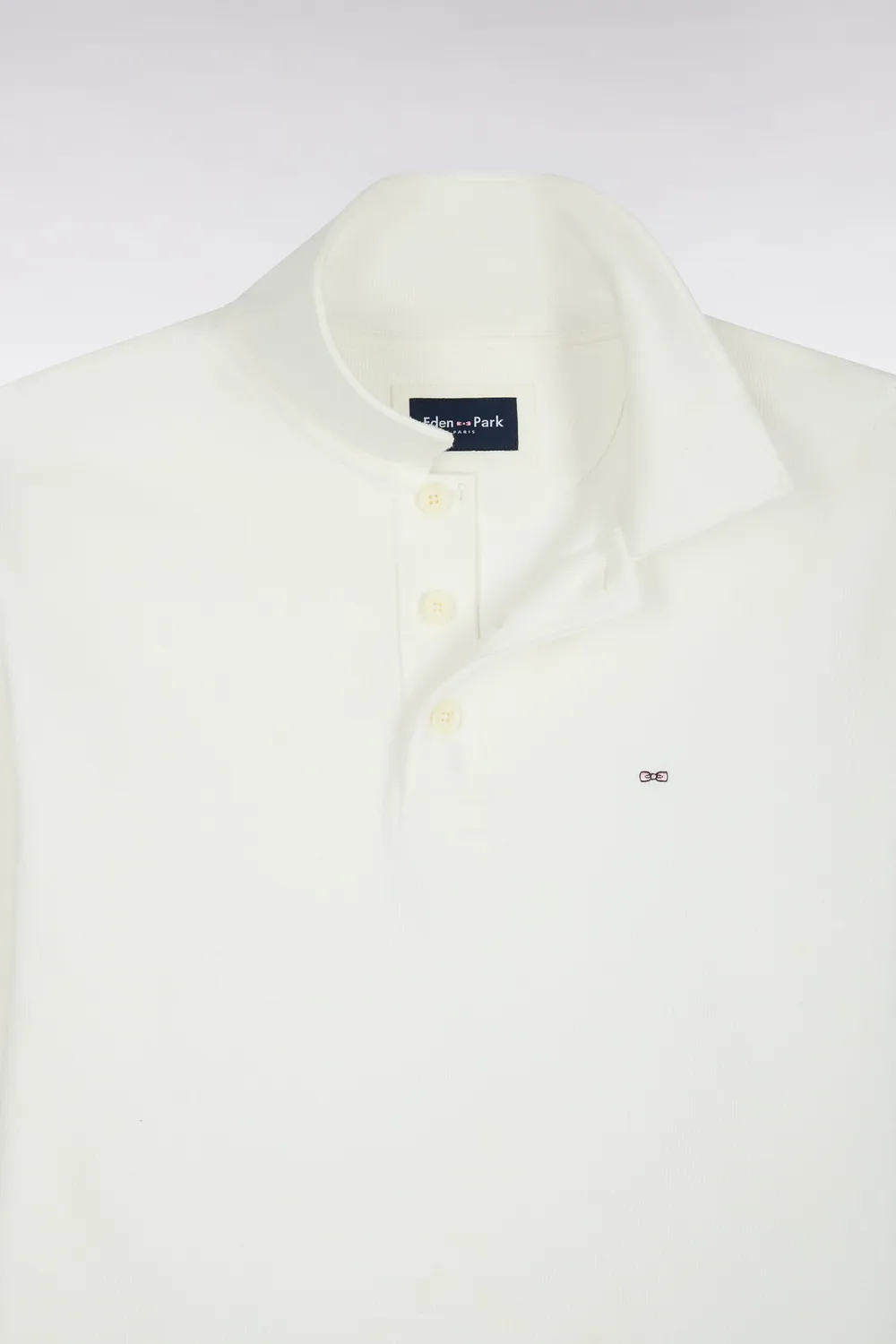 Eden Park Sweatshirt col polo molleton écru