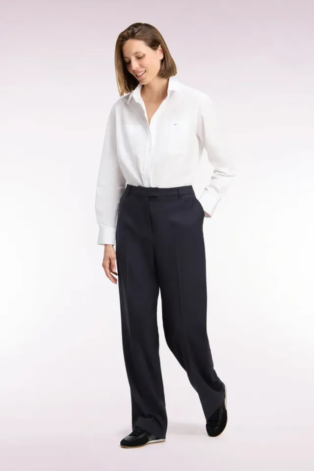 Eden Park pantalon tailleur femme maille stretch marine