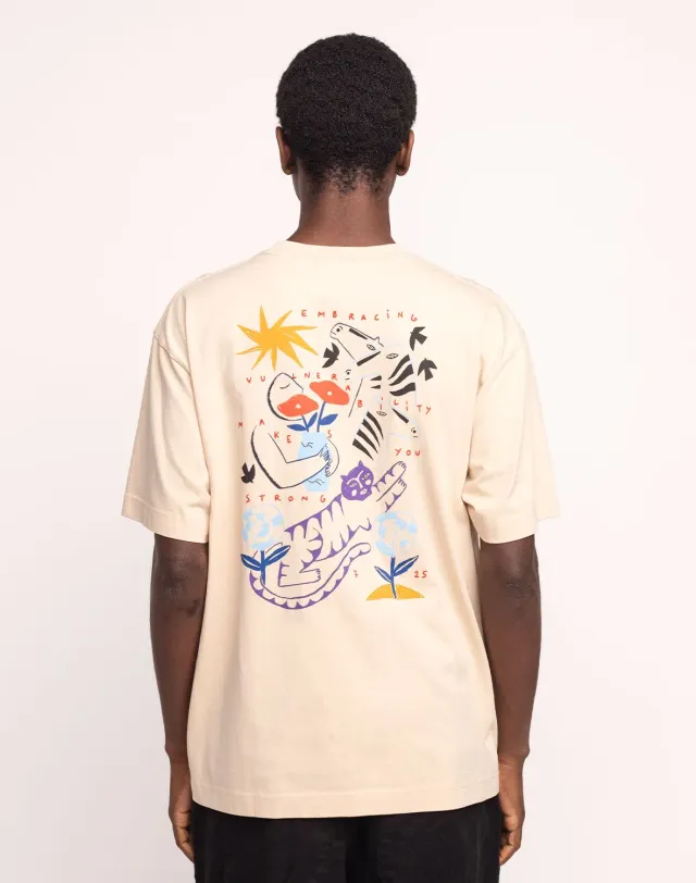 OLOW Strong t-shirt crème coton bio brodé