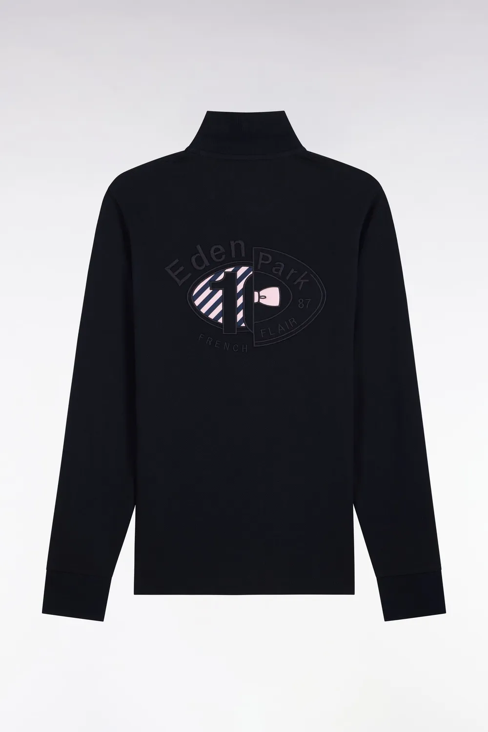 Eden Park polo homme piqué coton marine manches longues