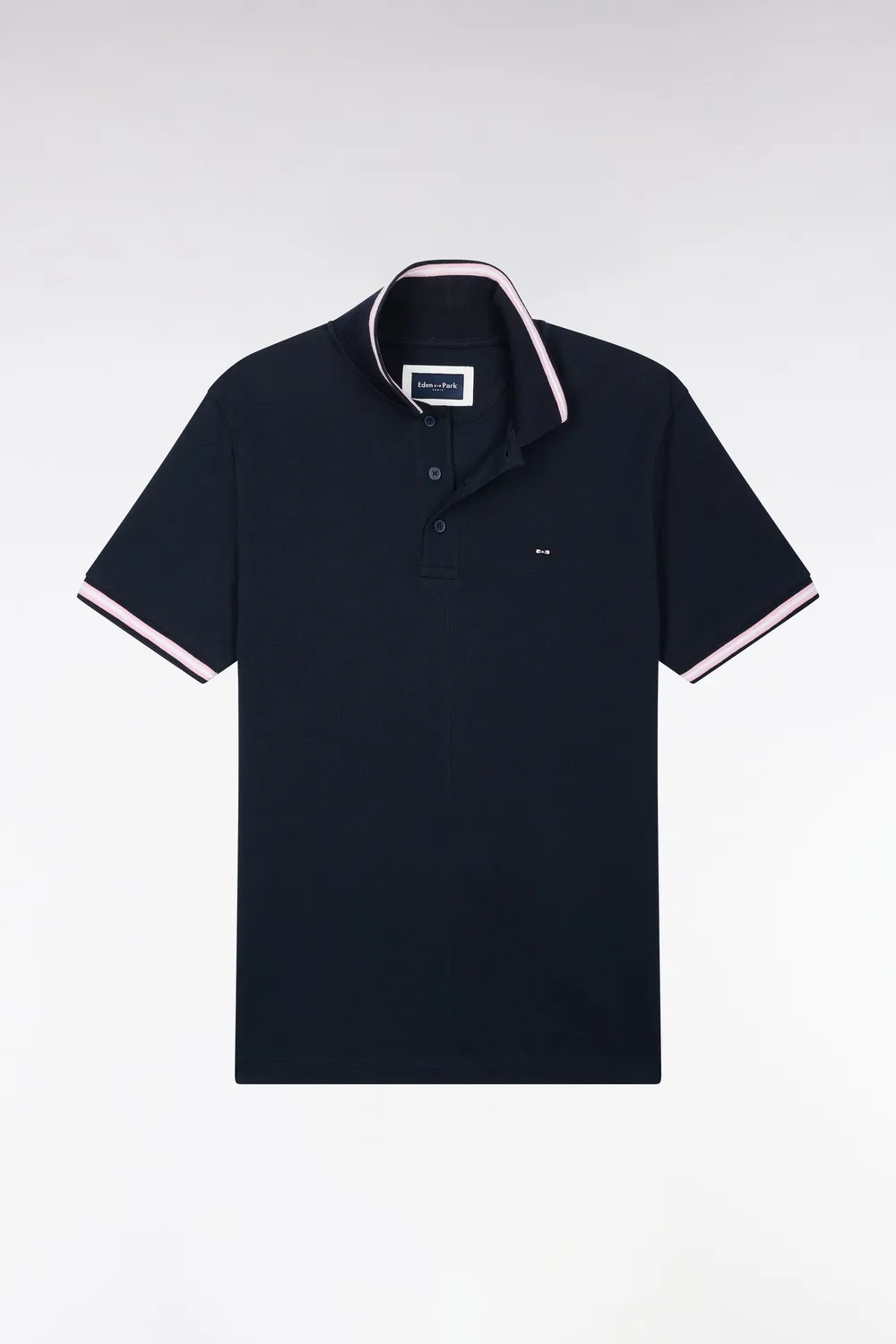 Eden Park polo manches courtes piqué coton marine coupe droite