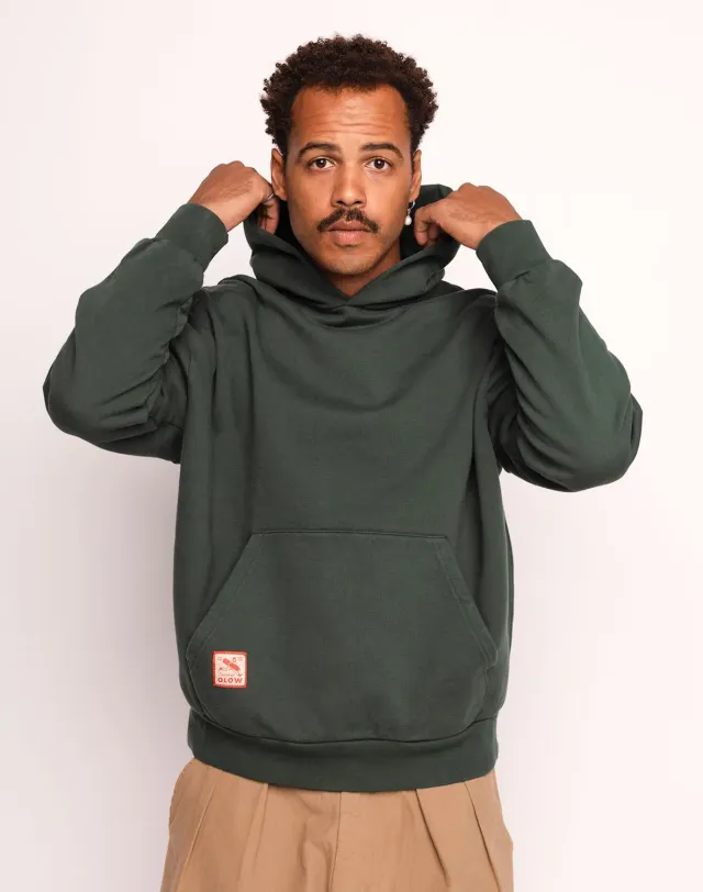 Olow Houdini sweat capuche vert mélèze molleton 430g