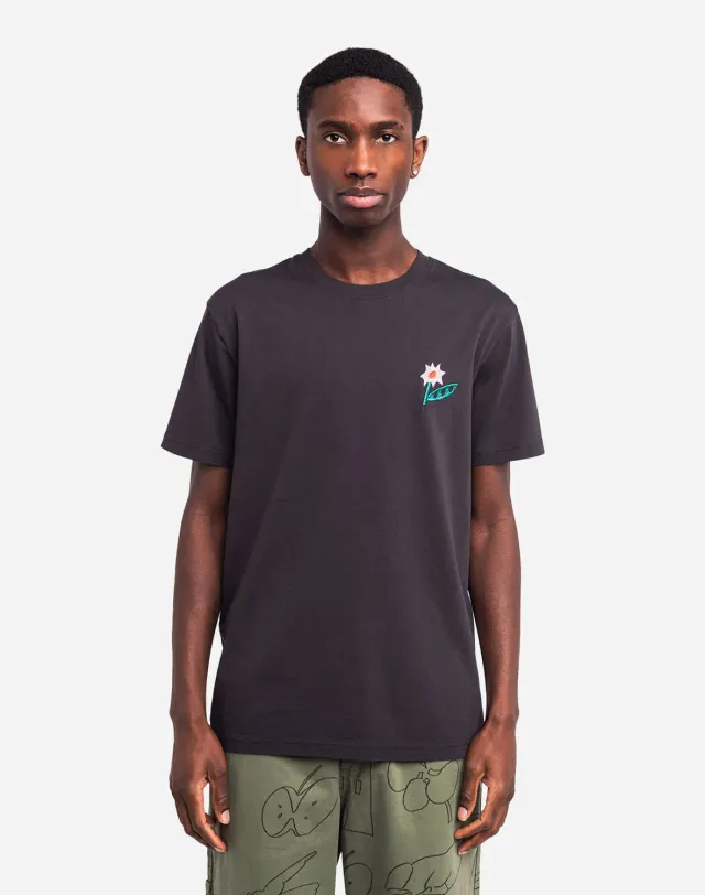 OLOW Flowering t-shirt noir coton bio brodé