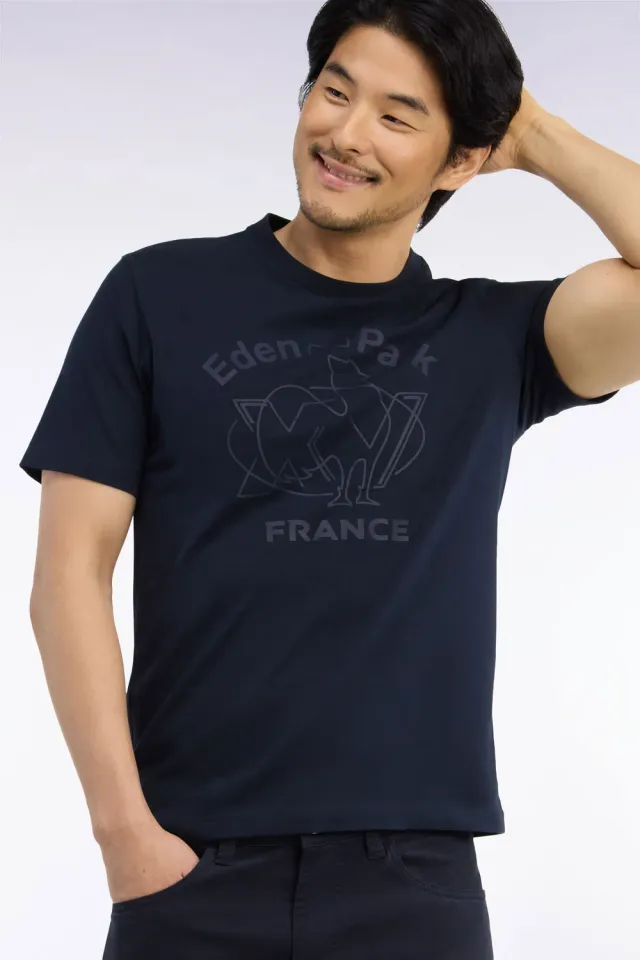 Eden Park XV de France t-shirt homme marine coupe droite