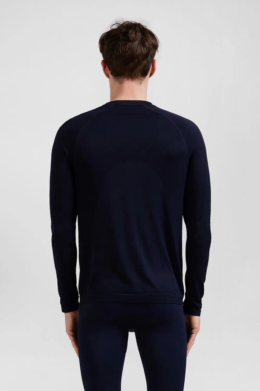 Eden Park t-shirt sport manches longues bleu marine slim