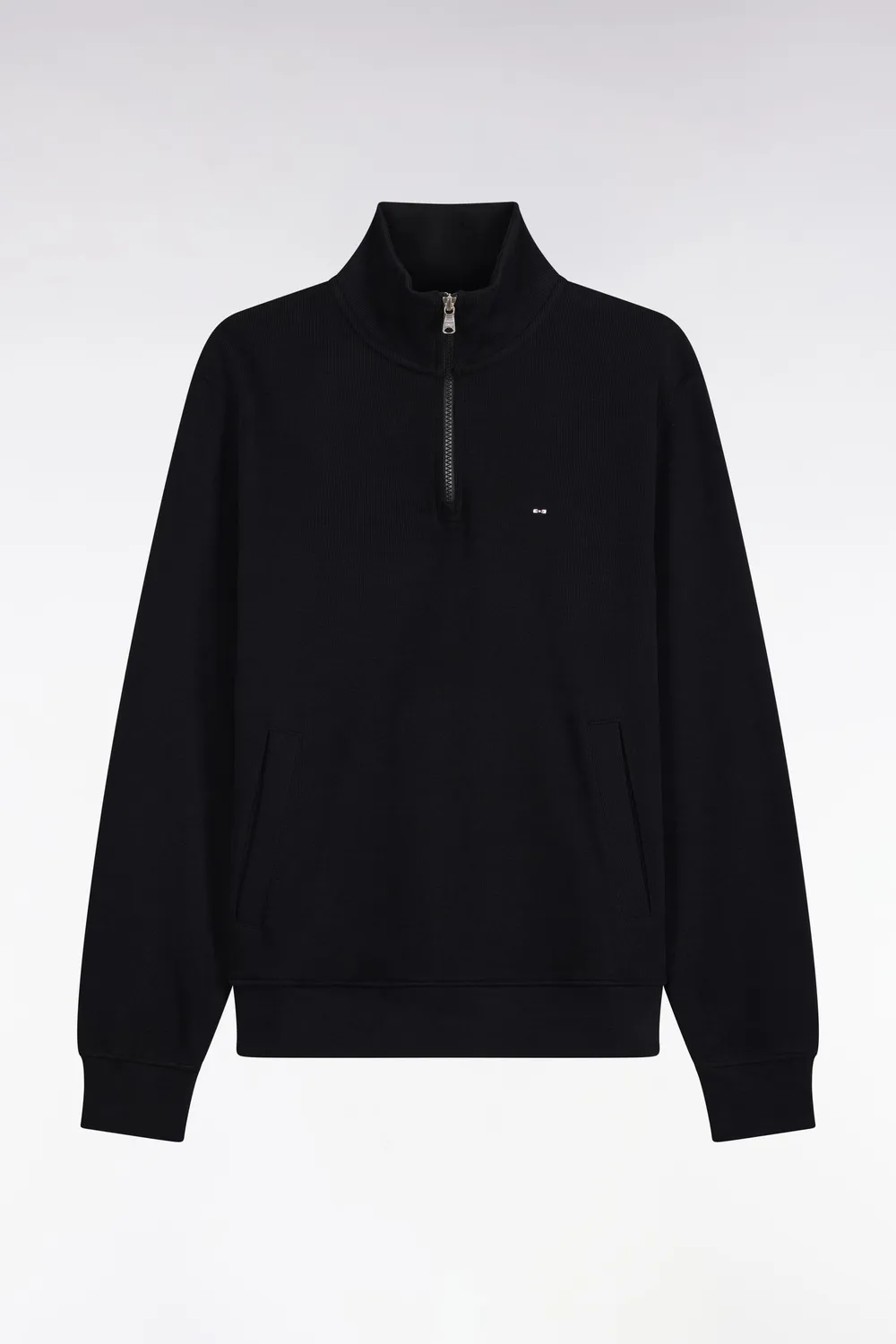 Eden Park sweat col camionneur molleton coton noir