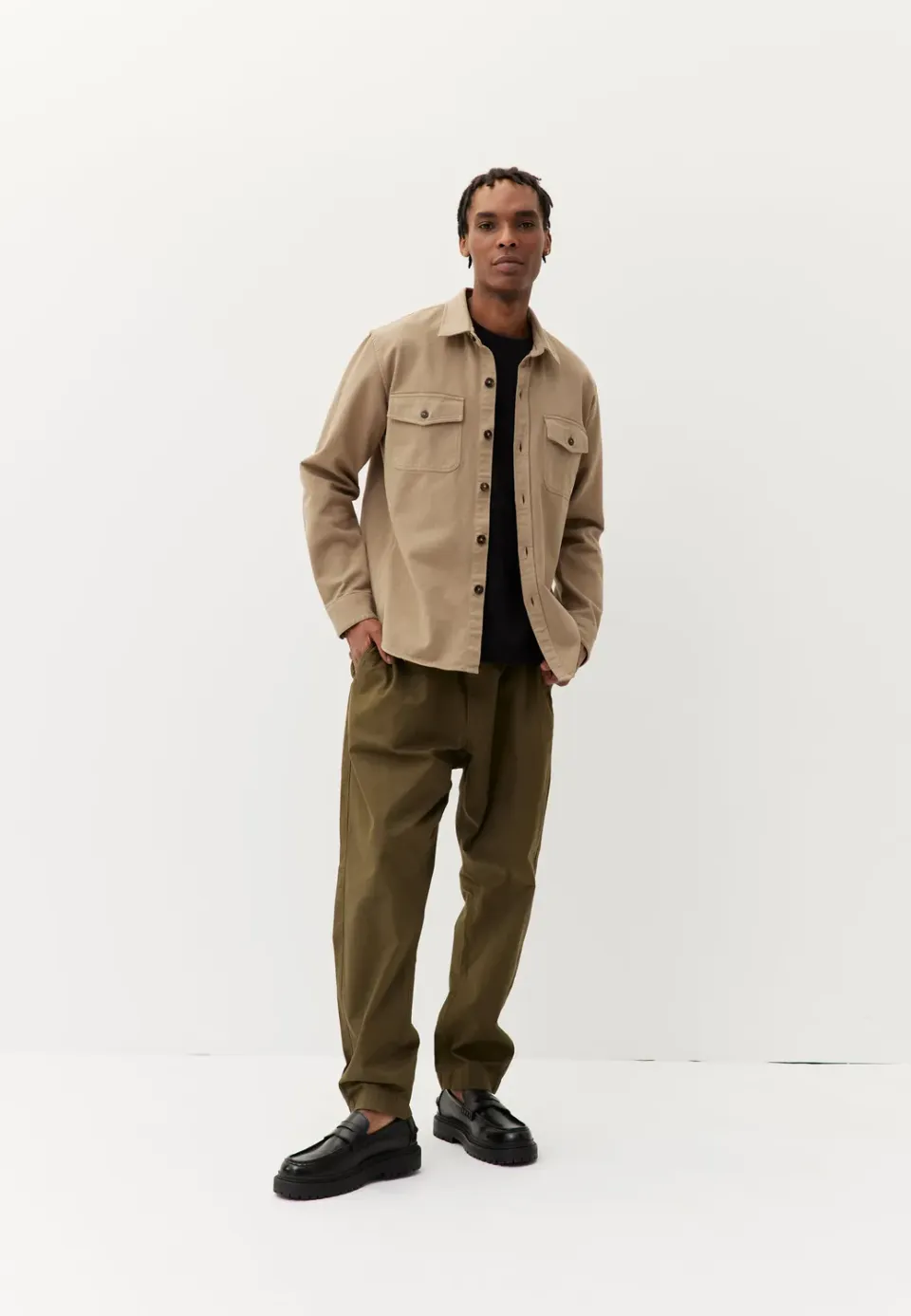 Loom surchemise twill bleu acier veste homme coton