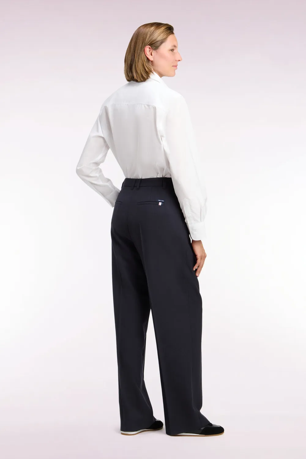 Eden Park pantalon tailleur femme maille stretch marine