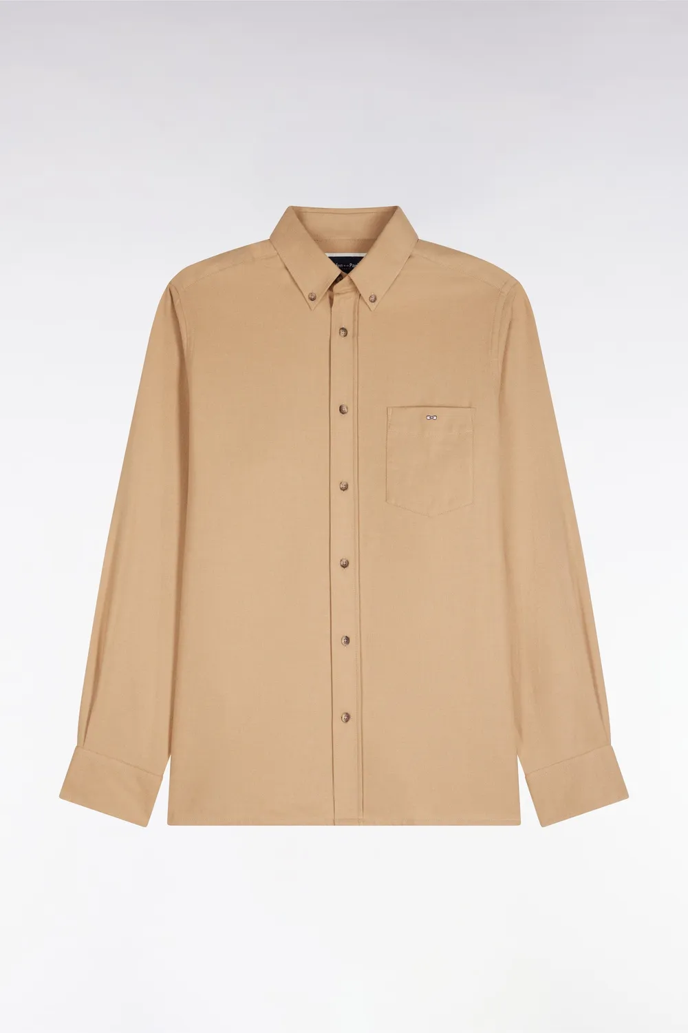 Eden Park Chemise Coton Caramel Coupe Droite