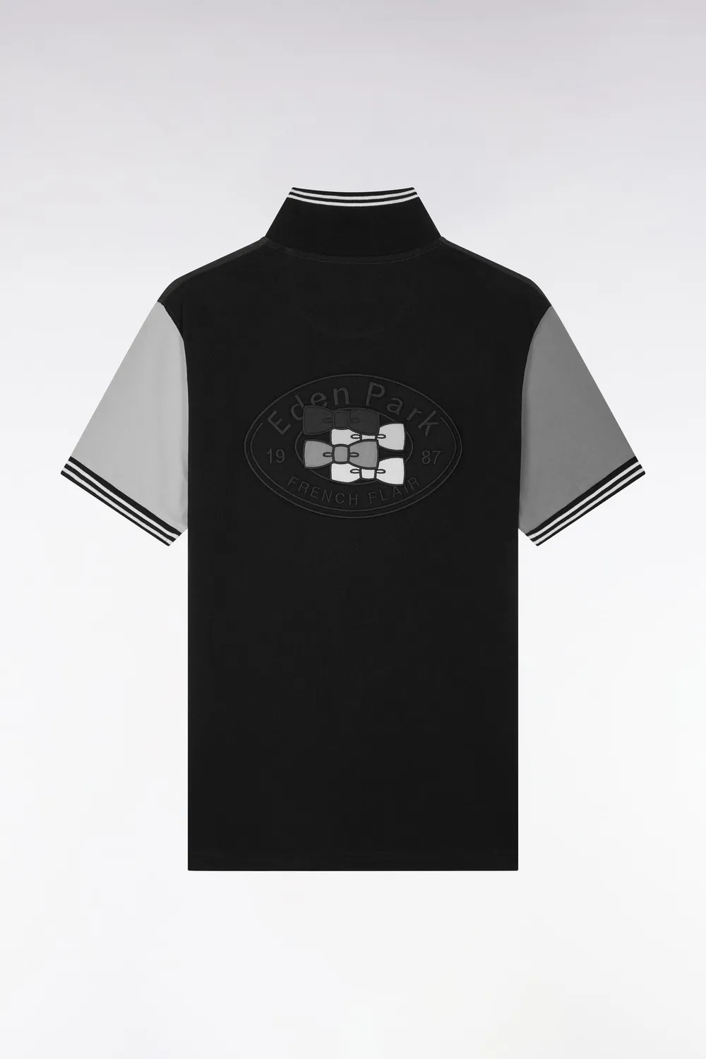 Eden Park polo homme coton gris tricolore coupe droite