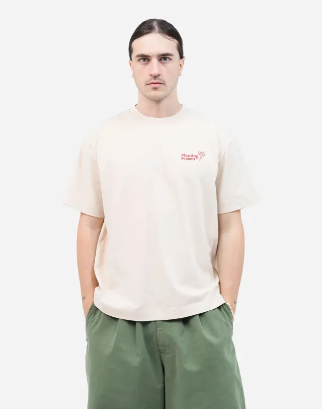 OLOW Planting t-shirt ample homme crème coton bio