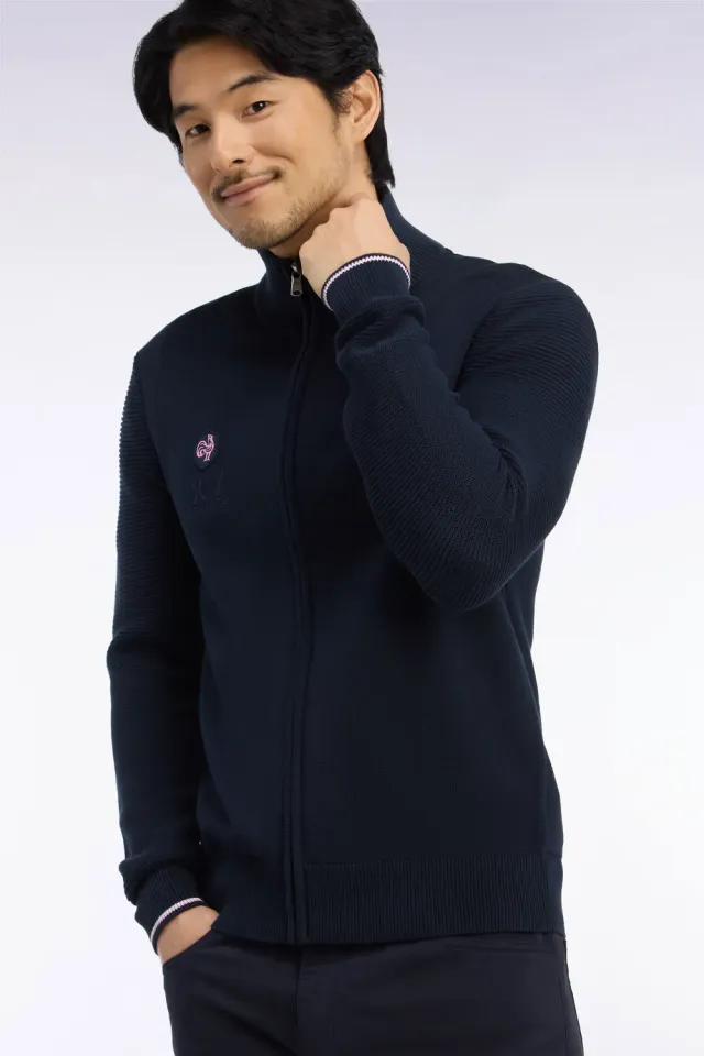 Eden Park XV de France cardigan coton marine