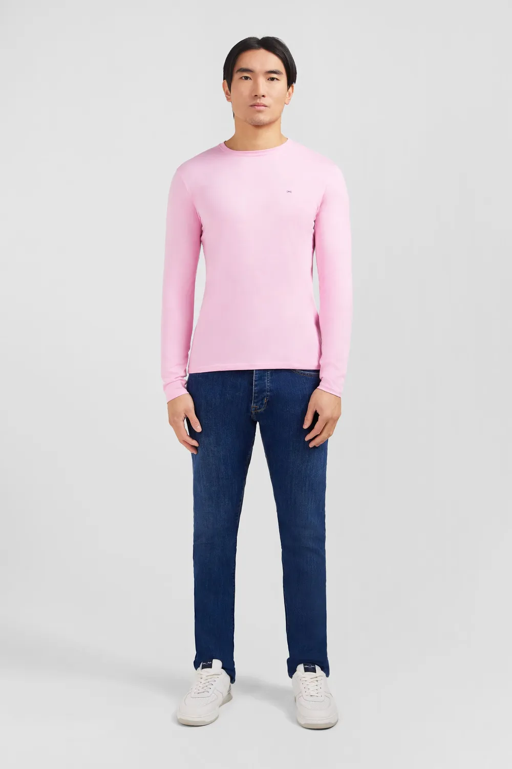 Eden Park t-shirt rose manches longues coton Pima homme