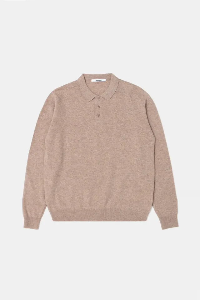 Edmmond Studios Wool Polo Plain Tan polo laine beige