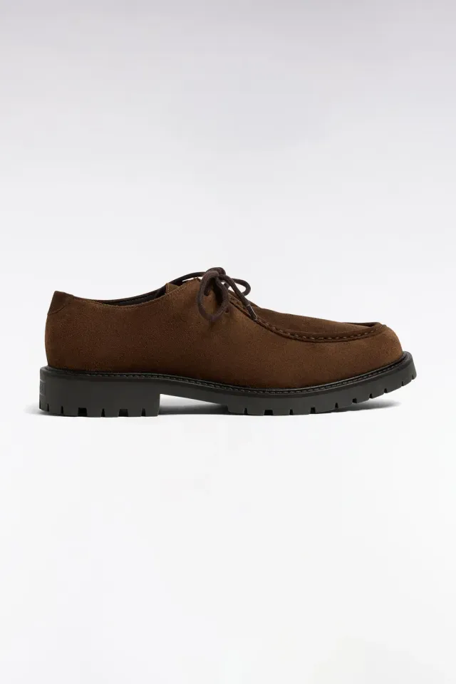 Eden Park Club derbies cuir suédé marron crantées