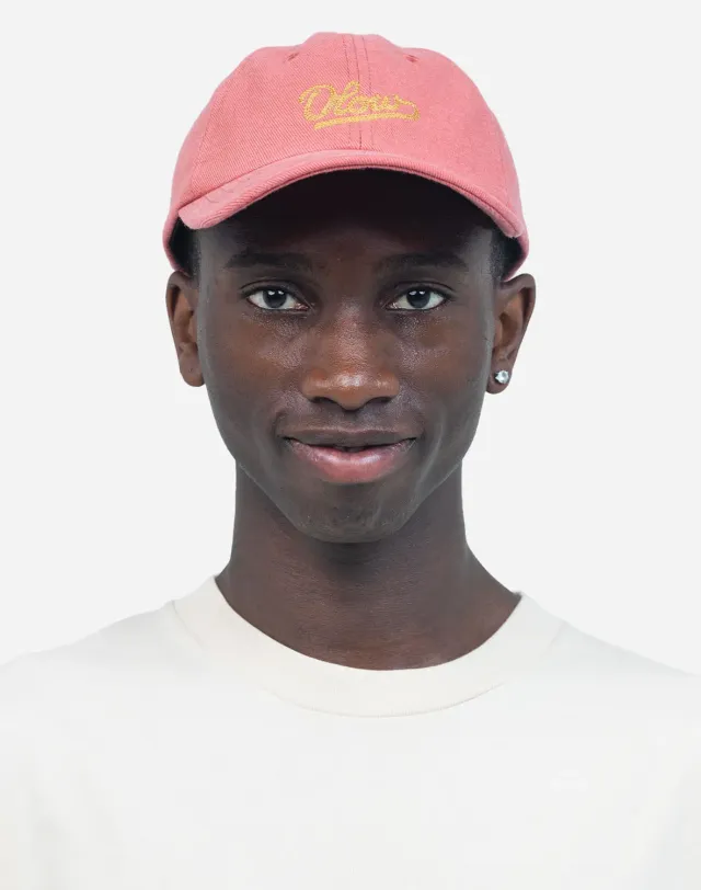 Olow Six Panel Signature casquette rose coton bio