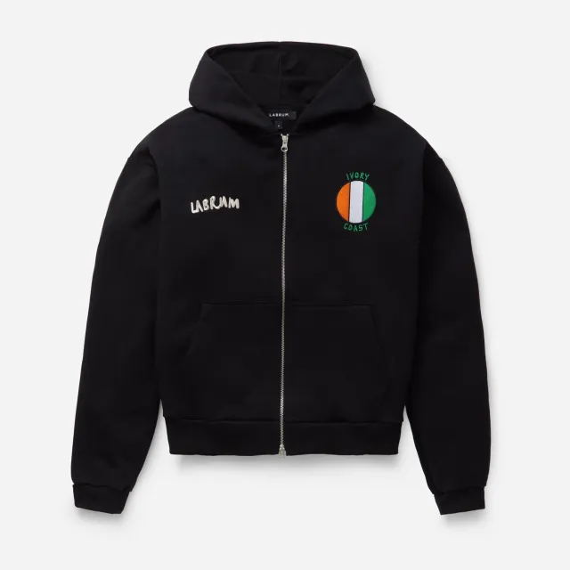 Labrum Ivory Coast sweat zippé noir coton double zip
