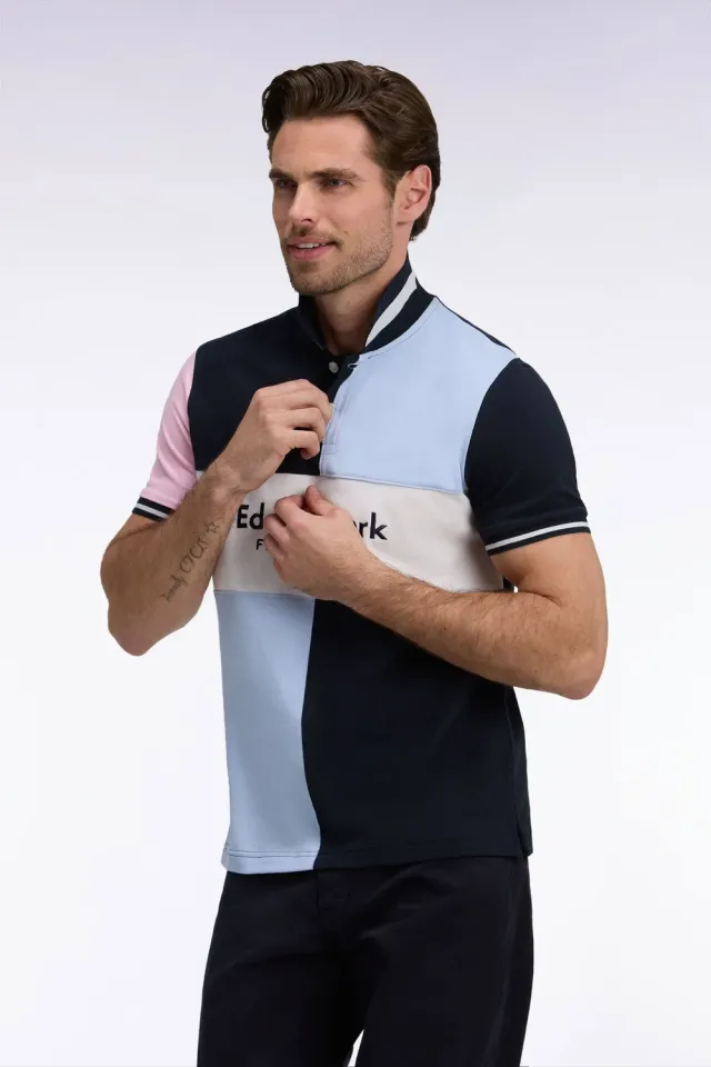 Eden Park Show Bizz polo homme marine ciel coupe droite