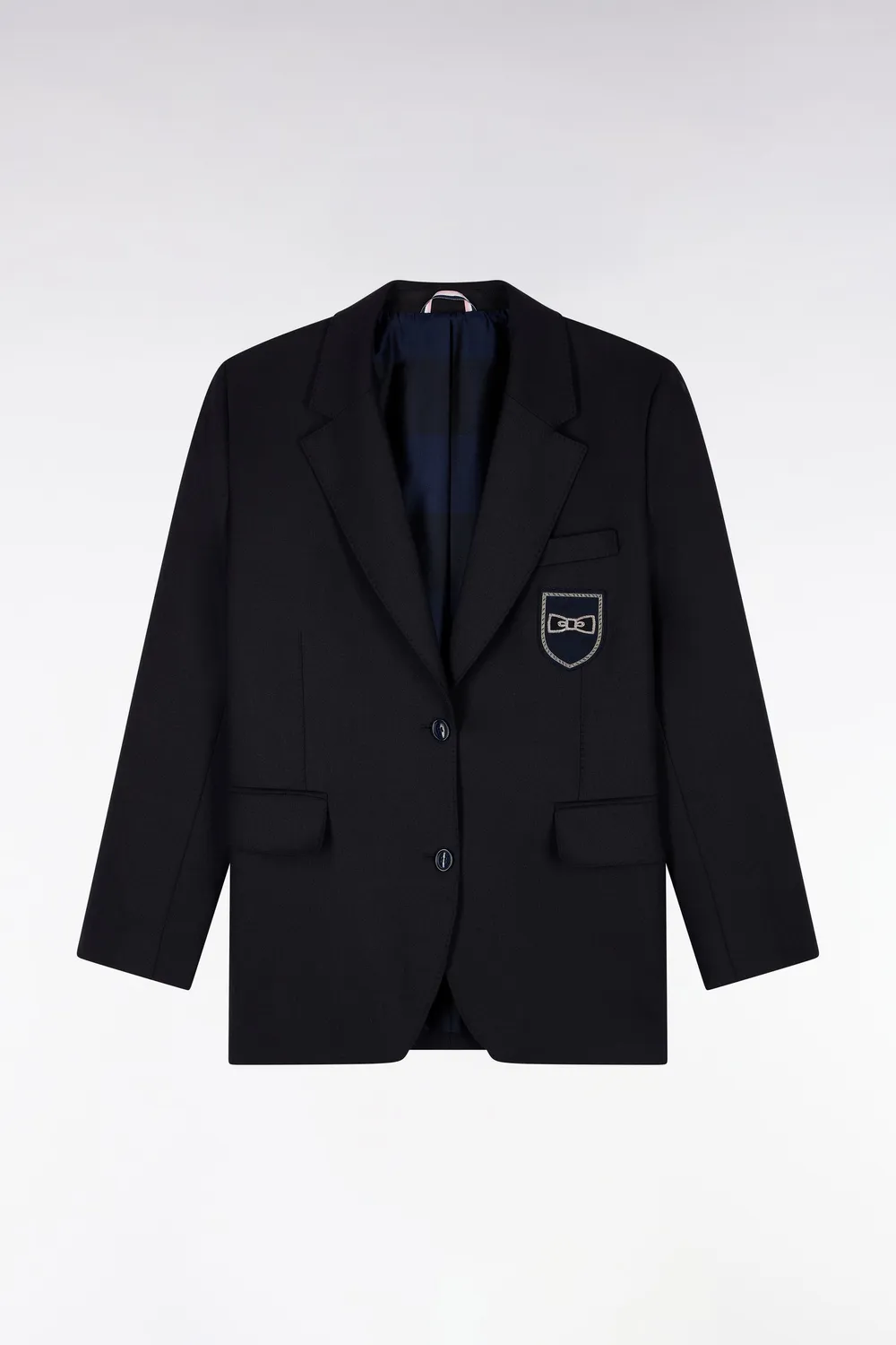 Eden Park blazer marine oversized écusson femme