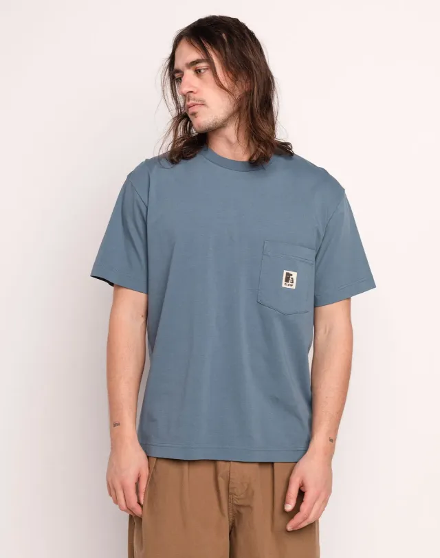OLOW Japo t-shirt bleu acier coupe ample
