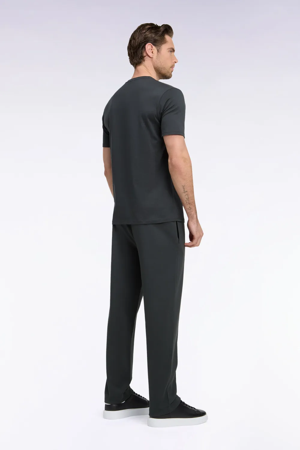 Eden Park Jogging interlock coton kaki coupe droite