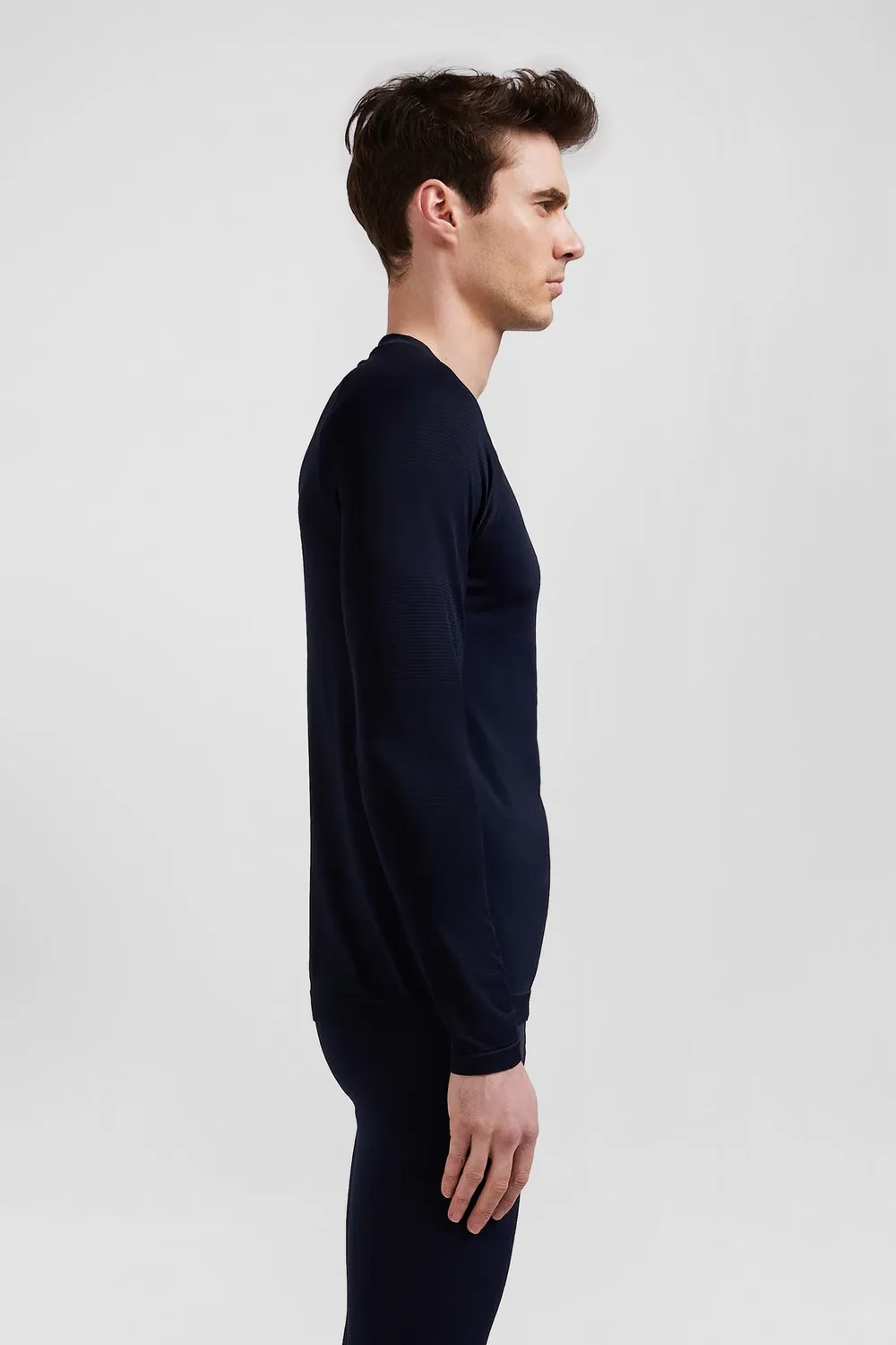 Eden Park t-shirt sport manches longues bleu marine slim