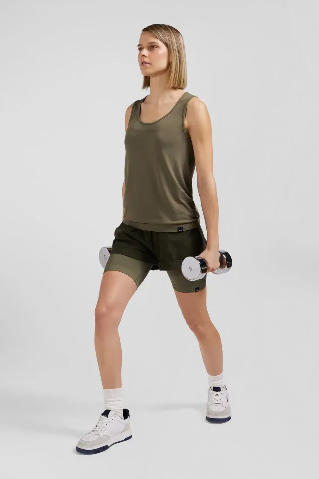 Eden Park cycliste sport stretch kaki femme M