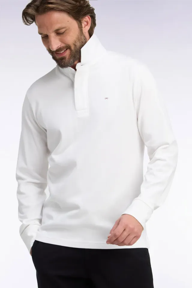 Eden Park maillot rugby homme blanc manches longues coton