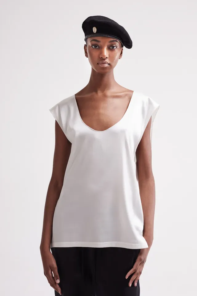French Deal Over t-shirt satin de soie