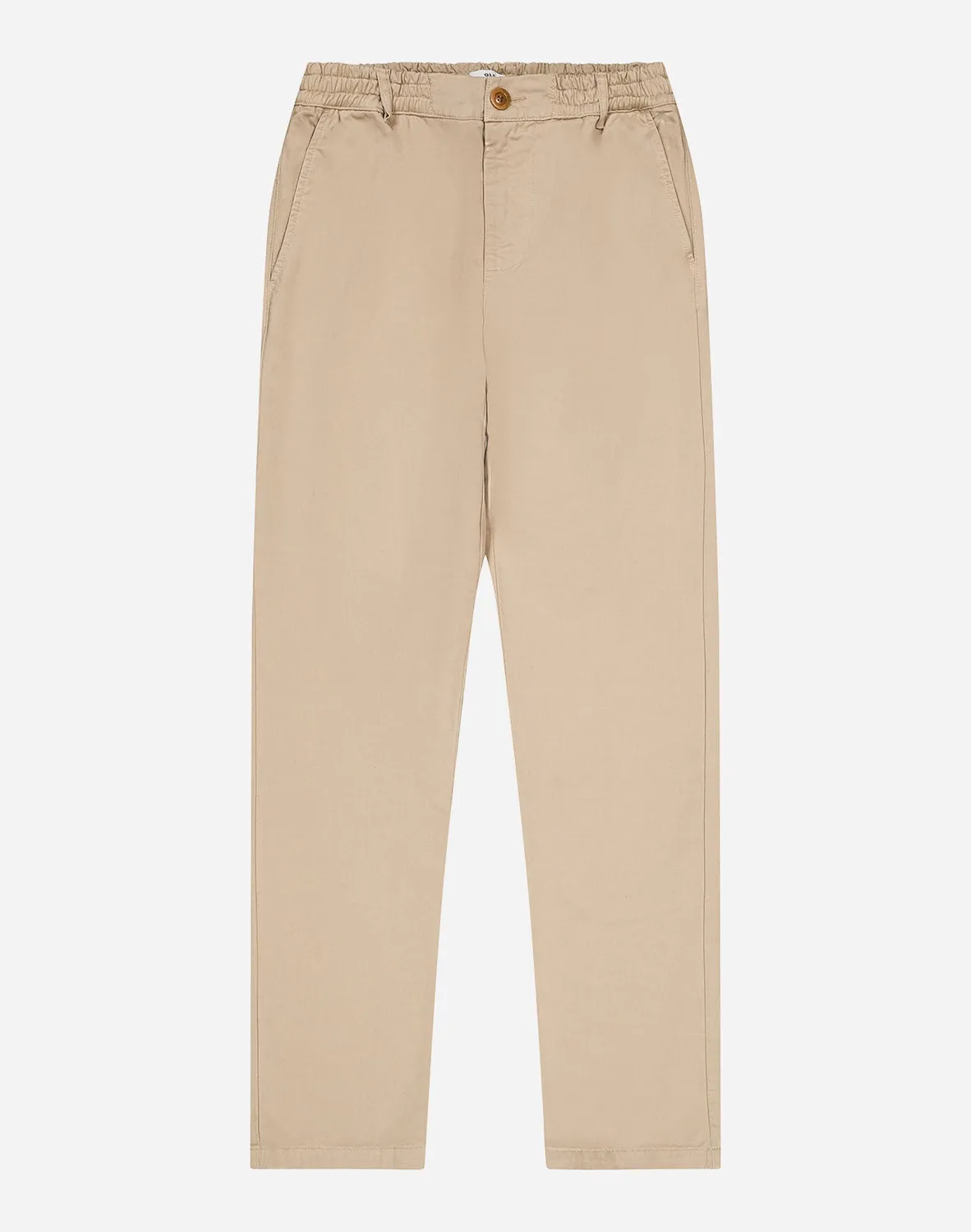 OLOW Chino pantalon beige taille élastique