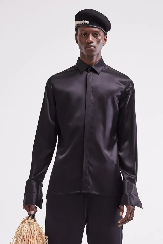 French Deal Caractère chemise satin de soie