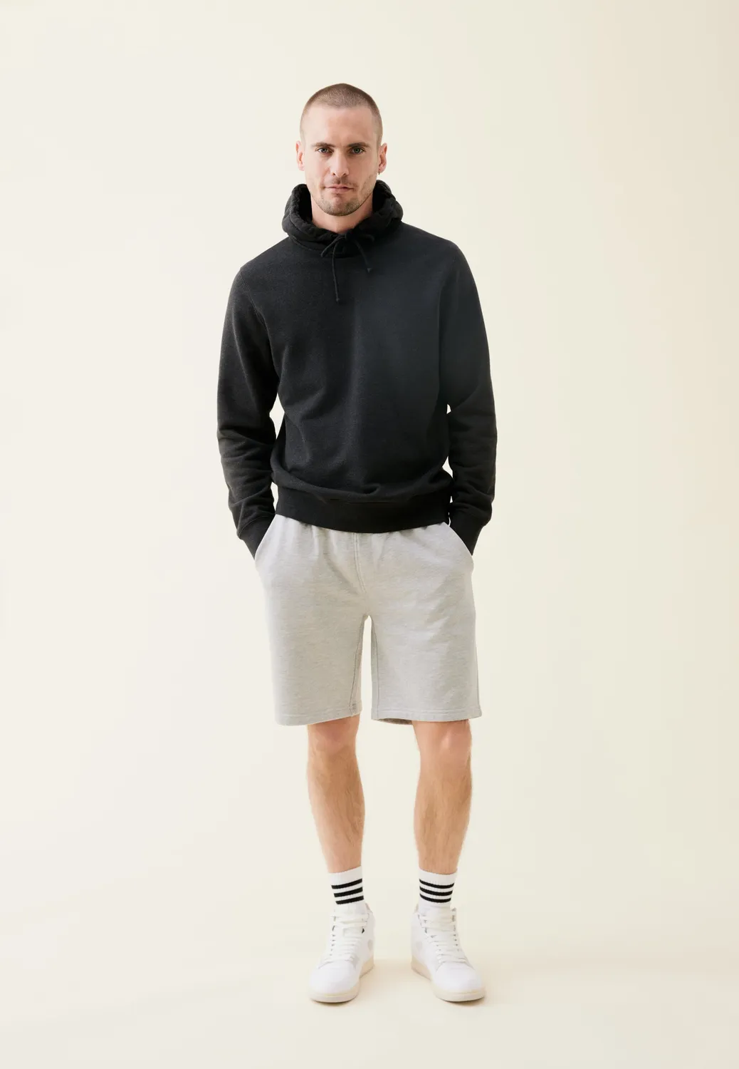 Loom short molleton coton bio gris clair