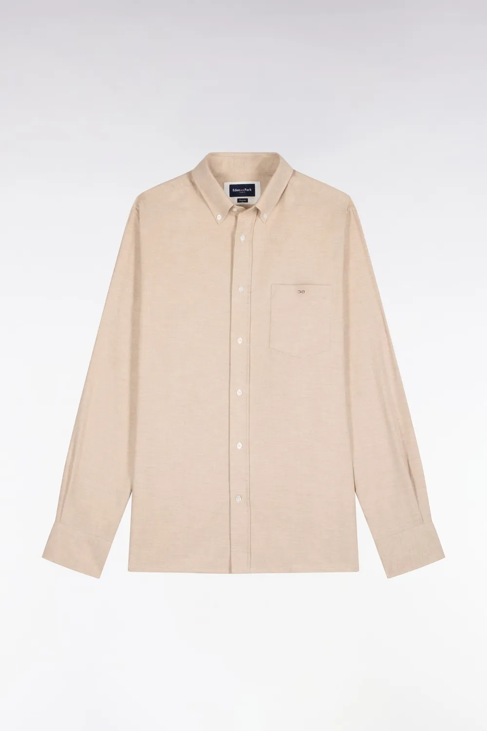 Eden Park Club Classique chemise homme camel coupe droite coton