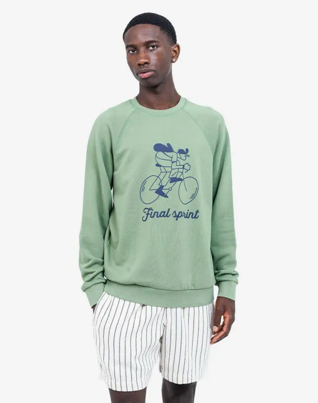 OLOW Sprint sweat vert sauge coton bio