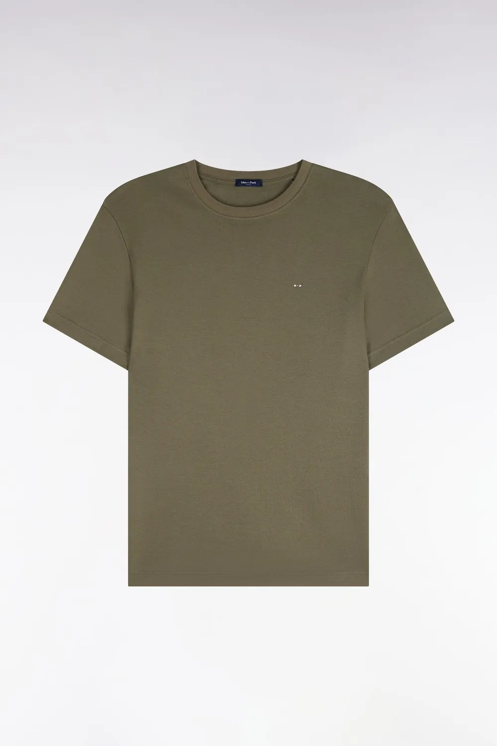 Eden Park t-shirt coton vert olive coupe droite