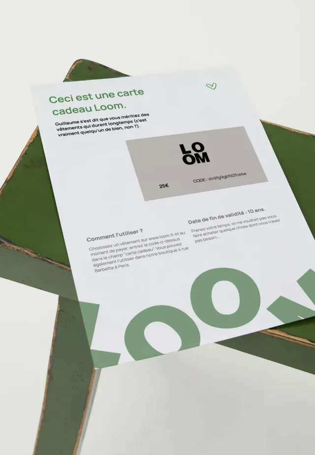Loom carte cadeau virtuelle 25€ e-mail valable 10 ans