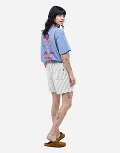 OLOW Bodhi Rivas short écru rayé coton recyclé