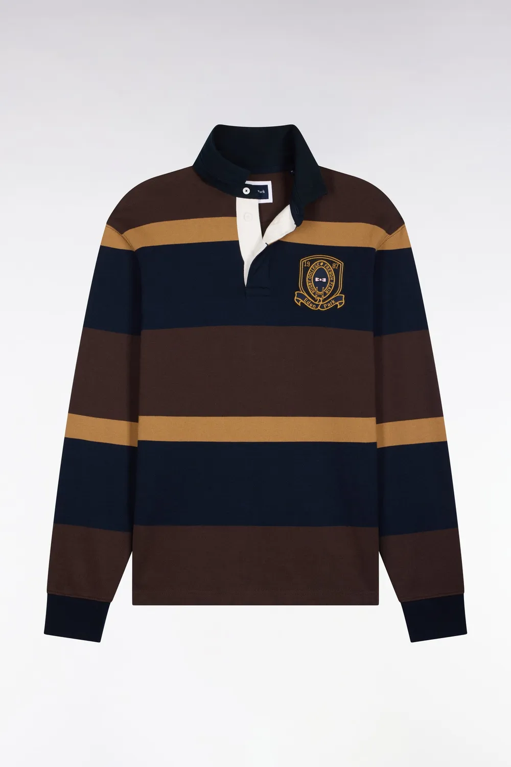 Eden Park College maillot rayé marron rugby manches longues