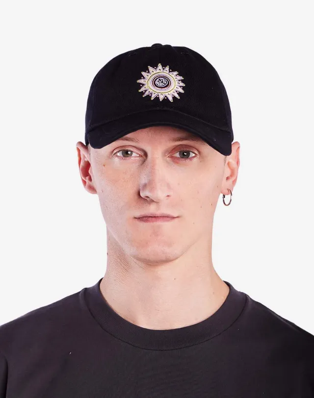 OLOW Six Panel Sun King casquette denim noir coton bio