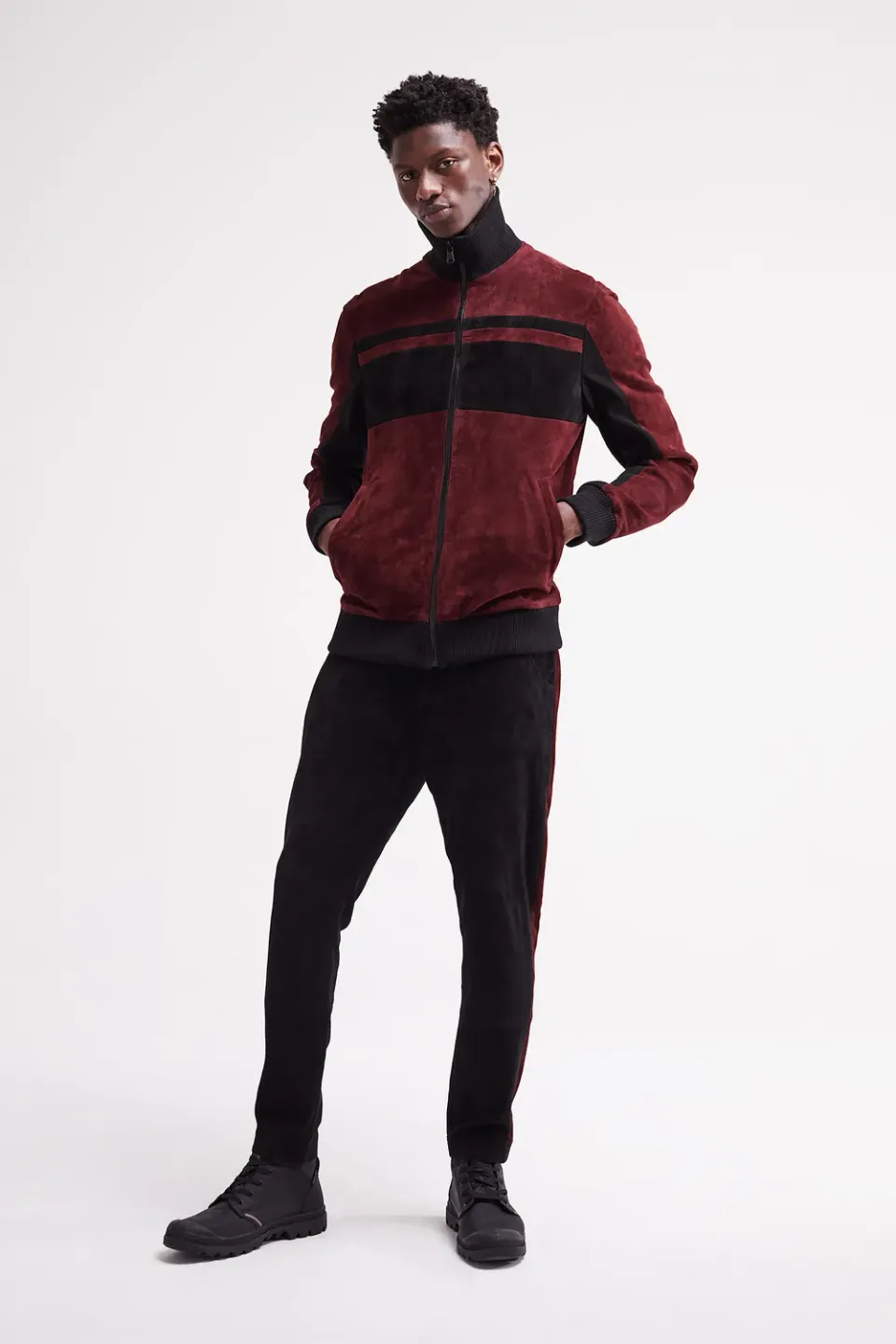 French Deal Old School Jog pantalon cuir bordeaux