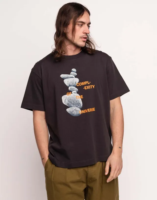 OLOW Universe t-shirt homme noir carbone coton bio
