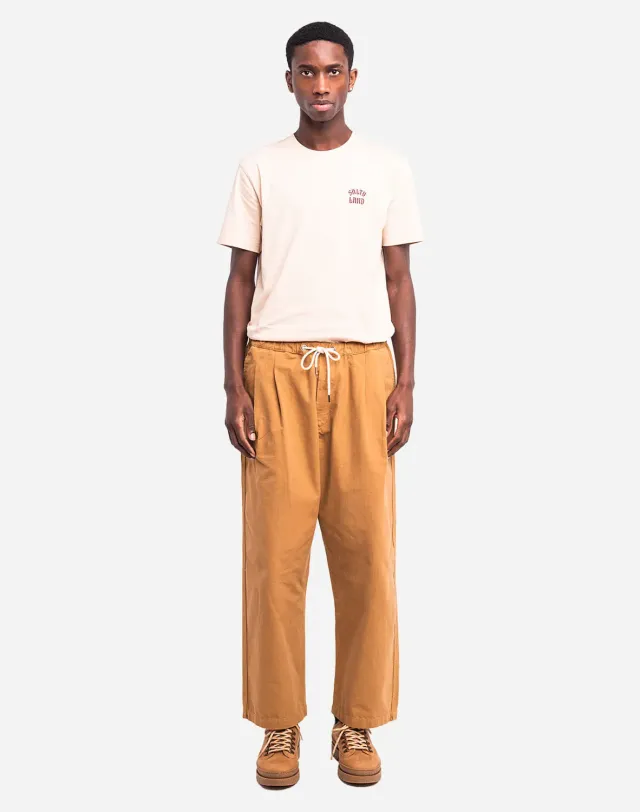 OLOW Bruce pantalon large camel coton bio