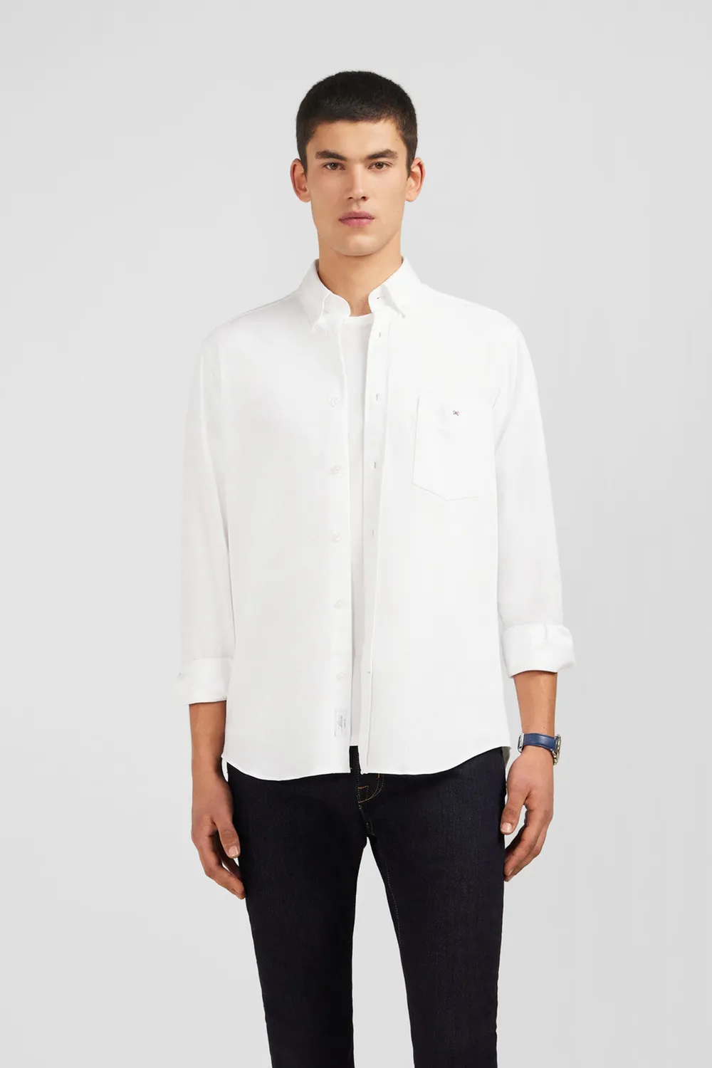 Eden Park chemise coton pinpoint blanc regular homme