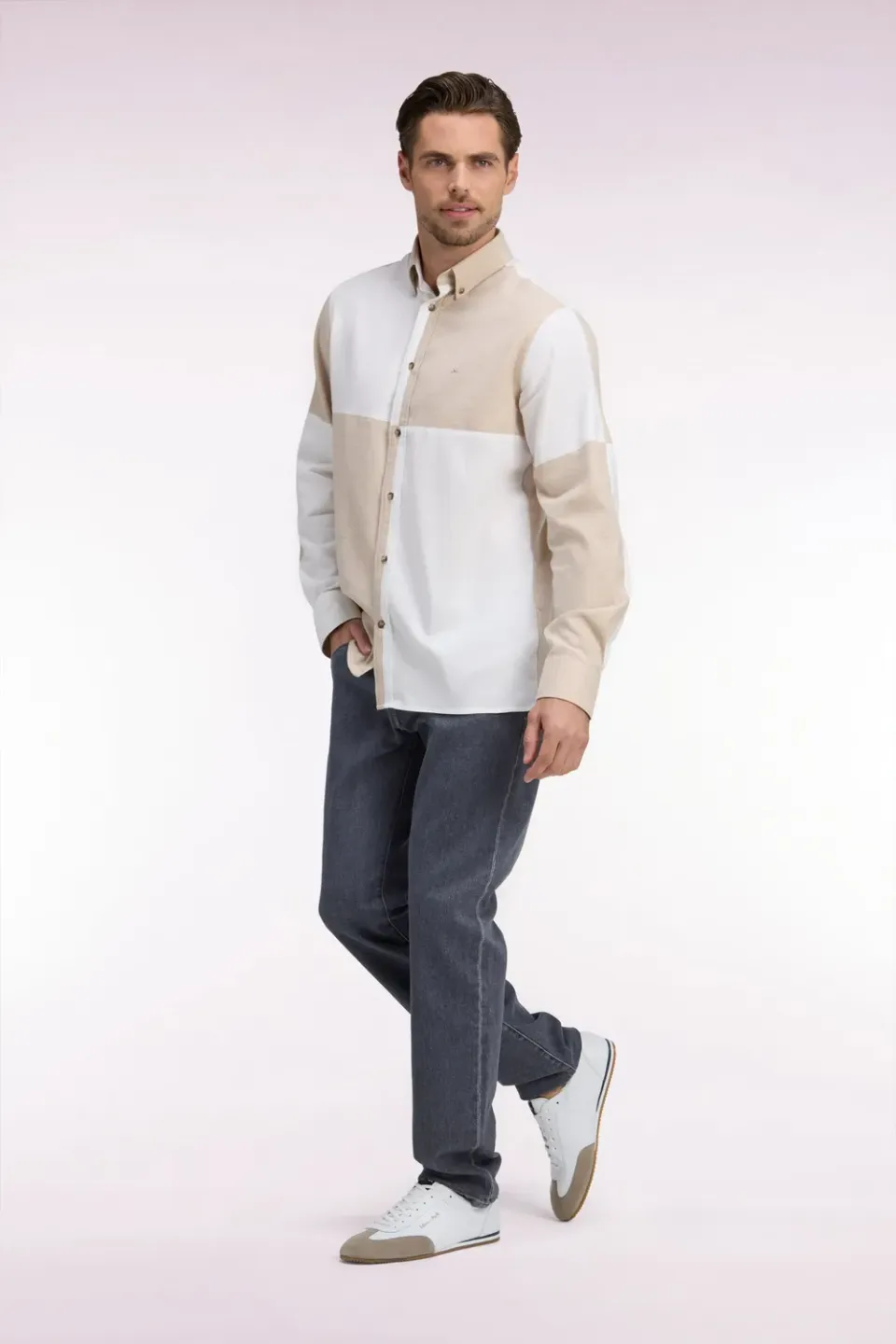 Eden Park One Wash jean homme gris regular stretch