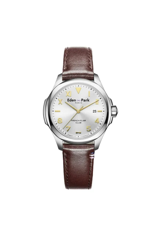 Eden Park Club montre cuir brun 42mm quartz