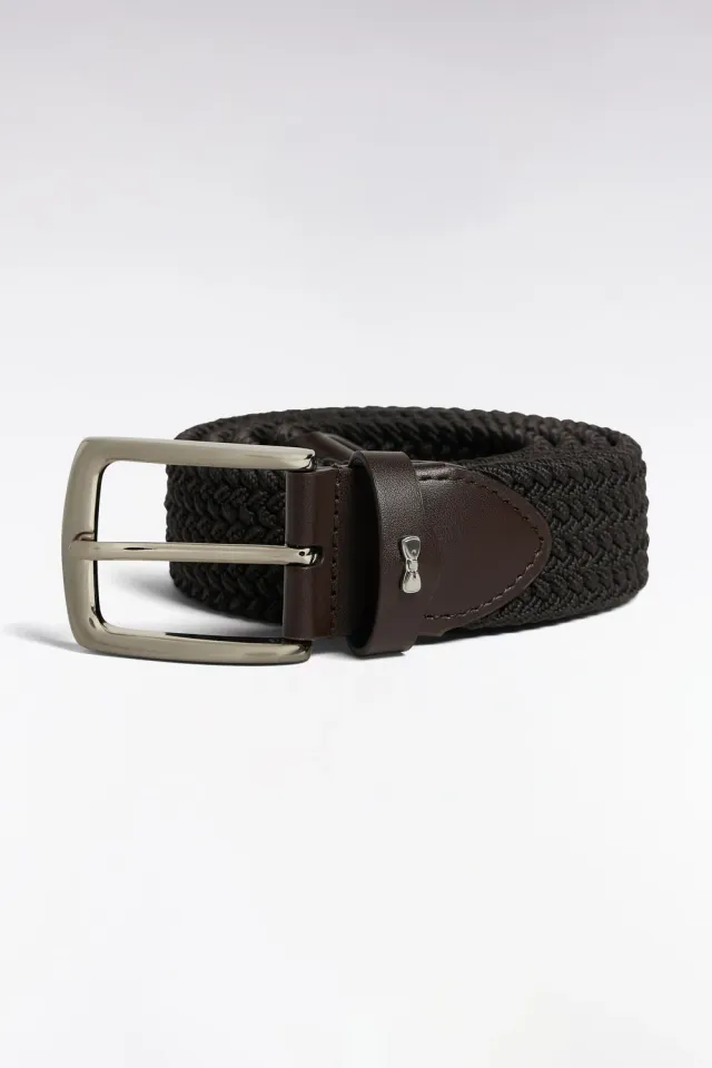 Eden Park ceinture tressée homme élastique marron cuir