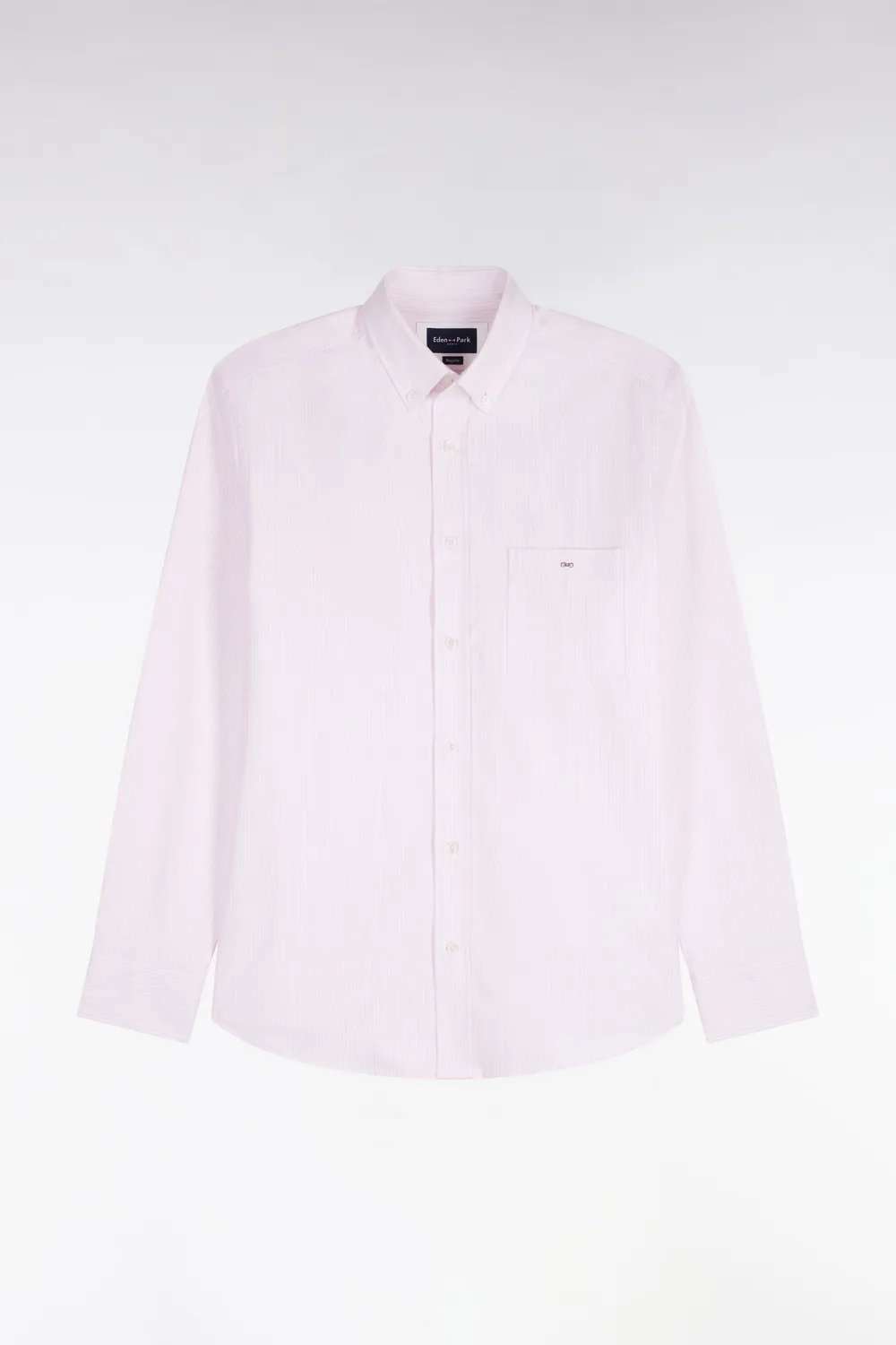 Eden Park chemise rayures bâtons rose coupe droite
